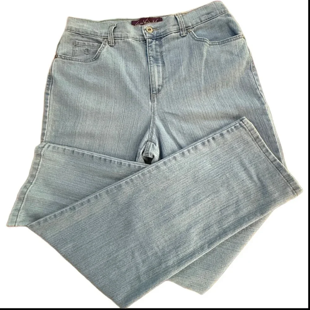 👖Gloria Vanderbilt Amanda Classic Straight Jeans Lucca (Light Blue) Size 12 - Picture 5 of 11